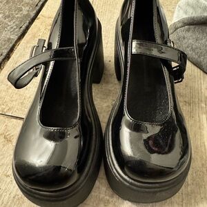 Black Platform Mary Jane Shoes
